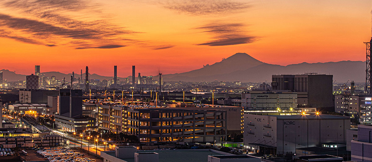 マリエンより富士を望む（夕焼け）